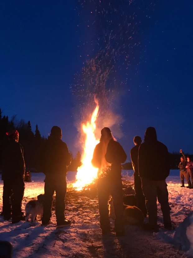 Beneath the Borealis Chore Strong 04-09-18 Long Lake Alaska Bonfire